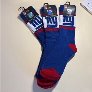NY Giants Moisture Wicking Socks 3 pair